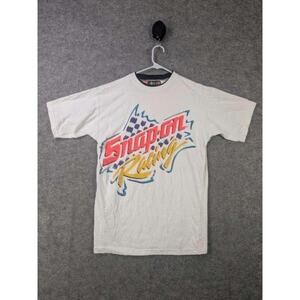 Vintage Snap-On Racing Shirt Mens Medium White Auto Mechanic Motorsports Tee 90s